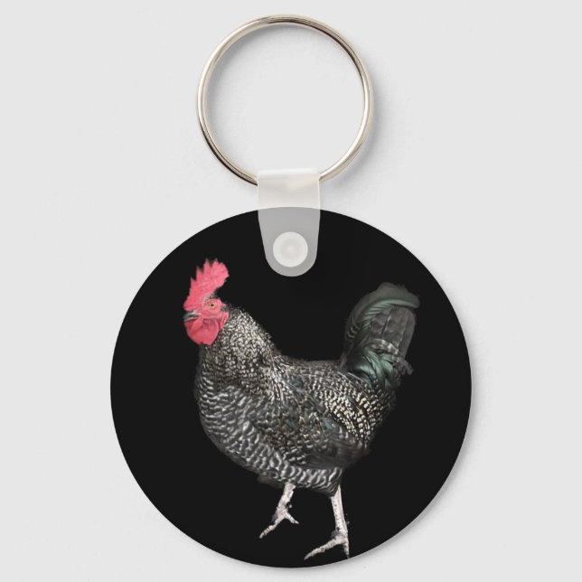 Black Cockerel No 4  Key Ring (Front)