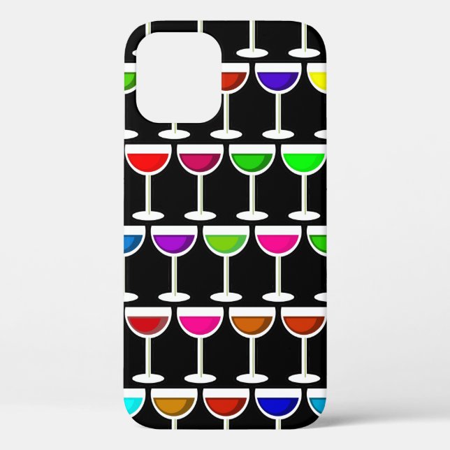 black cocktails wine glasses Case-Mate iPhone case (Back)