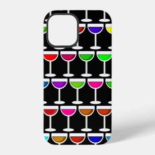 black cocktails wine glasses iPhone 12 case
