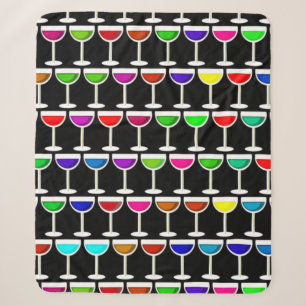black cocktails wine glasses sherpa blanket