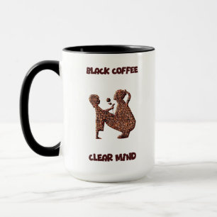 Black Coffee Clear Mind Mug – Coffee Beans Art C