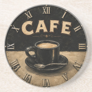 Black Coffee Minimalist Vintage Coffee Lover Coaster