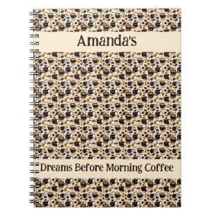 Black Coffee Oil Paint Pattern Personalised Notebook
