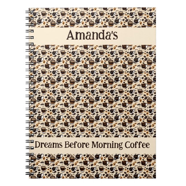 Black Coffee Oil Paint Pattern Personalised  Notebook (Front)
