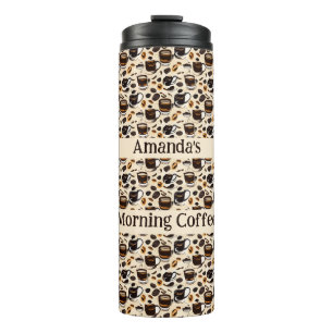 Black Coffee Oil Paint Pattern Personalised  Thermal Tumbler
