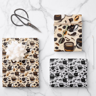 Black Coffee Oil Paint Pattern Personalised Wrapping Paper Sheet