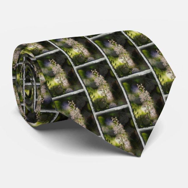 Black Cohosh Wildflower Neck Tie (Rolled)