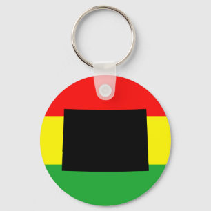 Black Colorado on Rasta Colours Key Ring