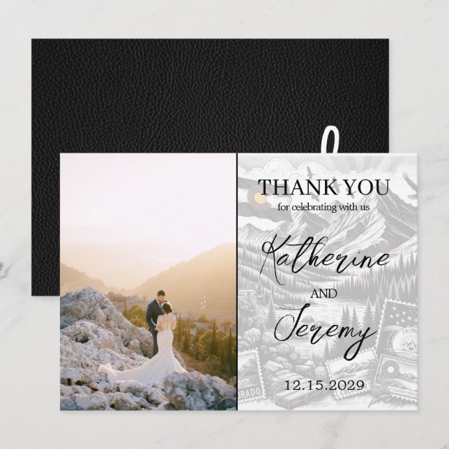 Black Colorado Passport Thank You Card (Front/Back)