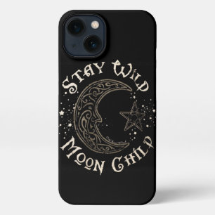 Black Colored Moon Child iPhone 13 Case