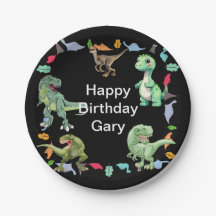 Black colour Background Dinosaur Birthday Party