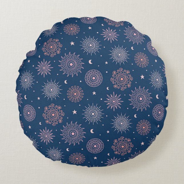 Black colour circle Pillow (Front)