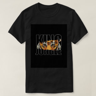 Black Colour Men's T-shirt Half Sleeve Tiger Desig