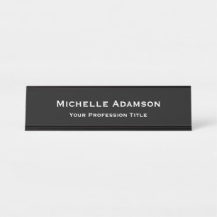 Black Colour Professional Plain Modern Desk Name Plate