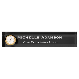 Black Colour Professional Plain Modern Nameplate