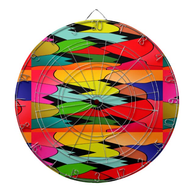 Black colour with art design in the middle         dartboard (Front)