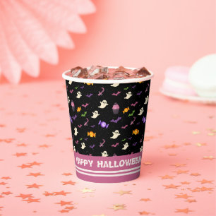 Black Colourful Cute Fun Magical  Halloween Paper Cups