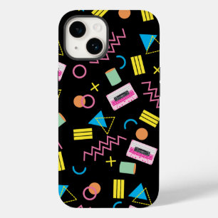 Black Colourful Eighties 80's Pattern  Case-Mate iPhone 14 Case