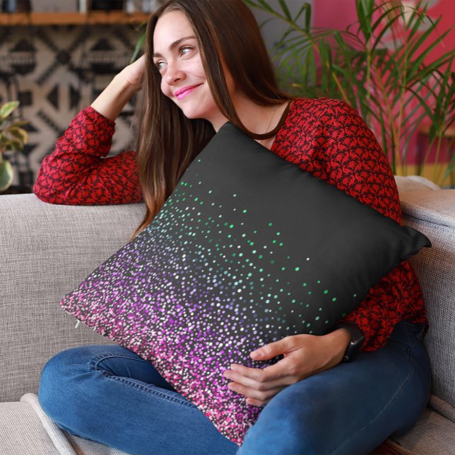 Black Colourful Glitter Accent Cushion (Creator Uploaded)