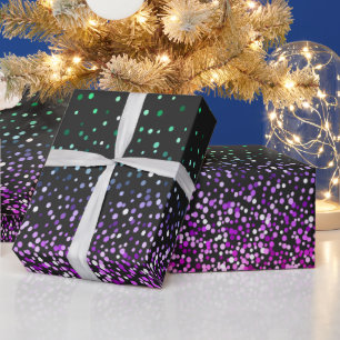 Black Colourful Glitter Accent Wrapping Paper