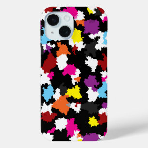 Black Colourful Irregular Abstract iPhone 15 Case