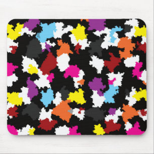 Black Colourful Irregular Abstract Mouse Pad