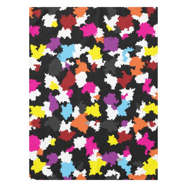 Black Colourful Irregular Abstract Tablecloth (Front)
