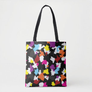 Black Colourful Irregular Abstract Tote Bag