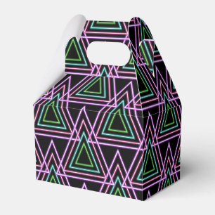 Black Colourful Retro 80's Neon Geometric Triangle Favour Box