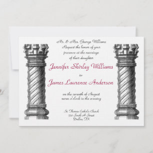 Black Columns Wedding Invitation