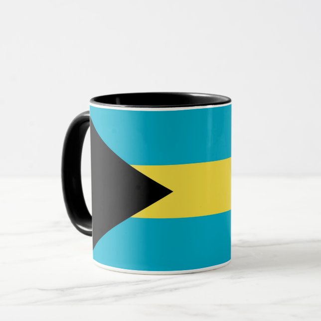 Black Combo Mug with flag of Bahamas (Front Left)