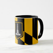 Black Combo Mug with flag of Baltimore, USA (Front Right)