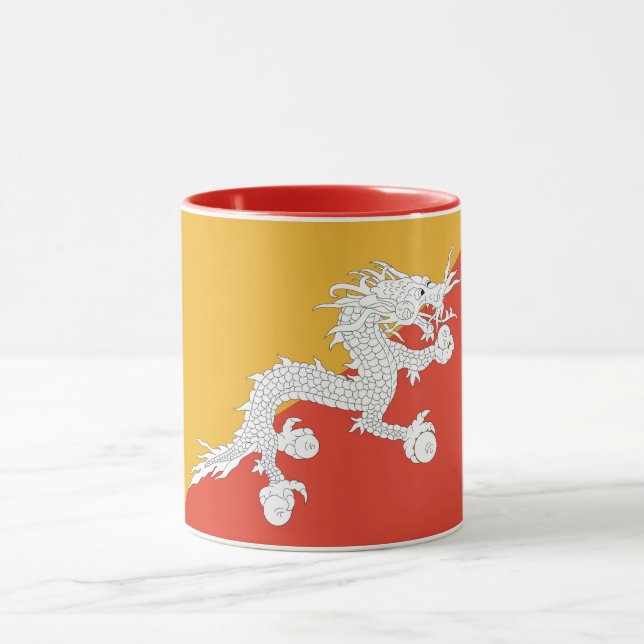 Black Combo Mug with flag of Bhutan (Center)