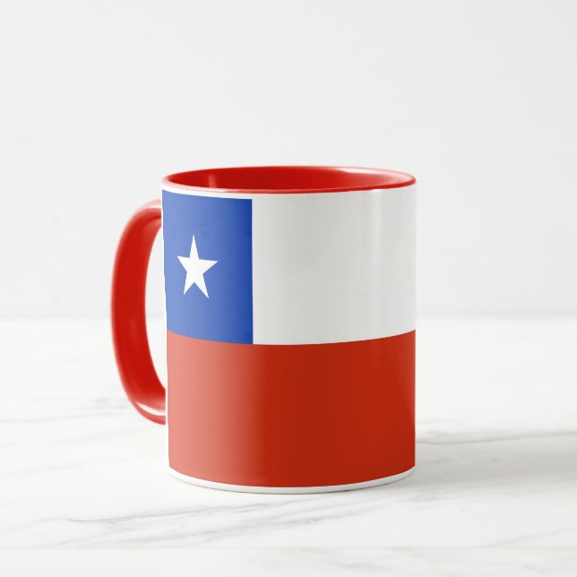 Black Combo Mug with flag of Chile (Front Left)