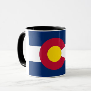 Black Combo Mug with flag of Colorado, USA