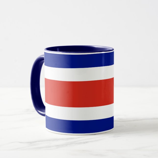 Black Combo Mug with flag of Costa Rica (Front Left)