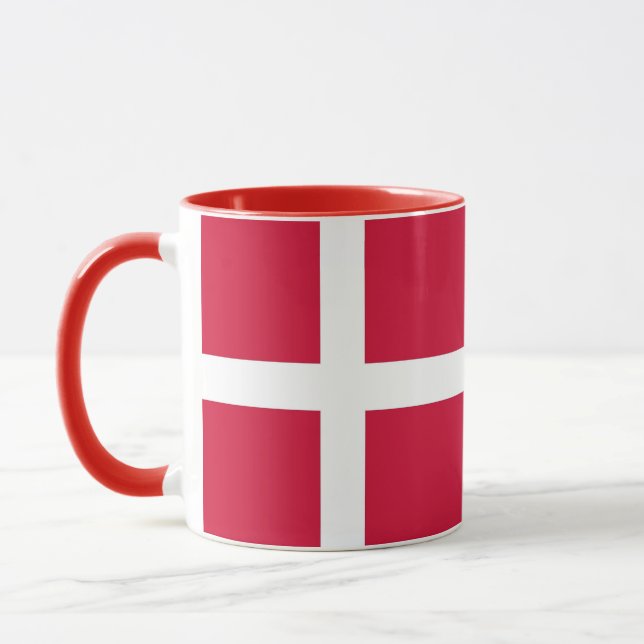 Black Combo Mug with flag of Denmark (Left)