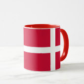 Black Combo Mug with flag of Denmark (Front Right)