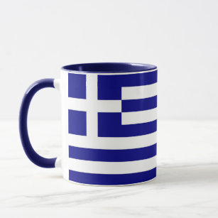 Black Combo Mug with flag of Greece