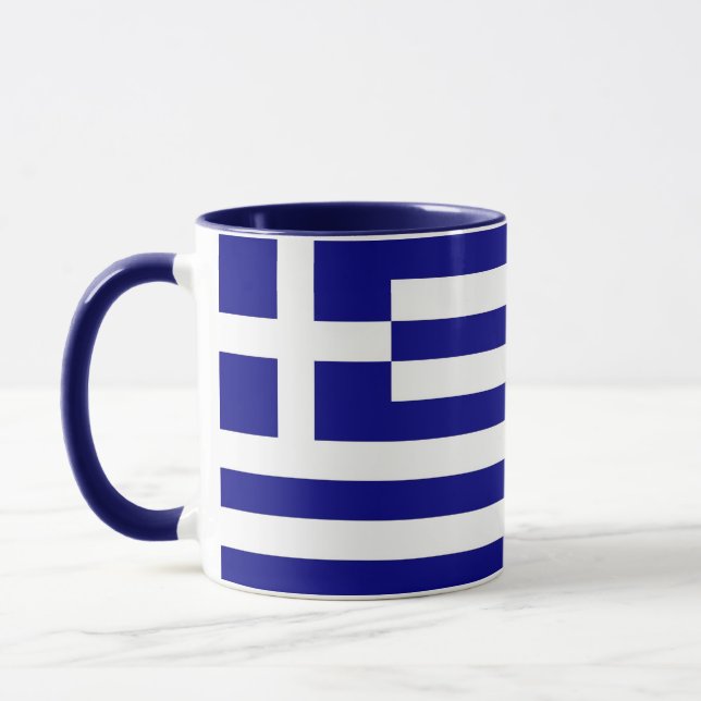 Black Combo Mug with flag of Greece (Left)