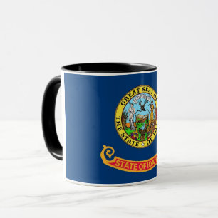 Black Combo Mug with flag of Idaho, USA