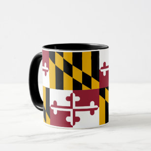 Black Combo Mug with flag of Maryland, USA