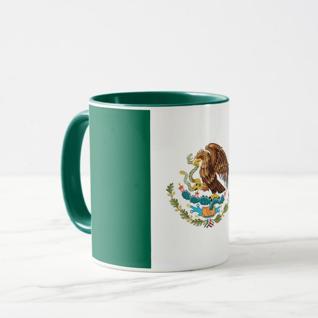 Black Combo Mug with flag of Mexico (Front Left)