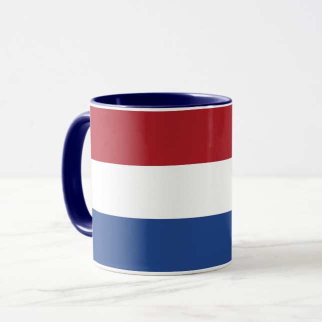 Black Combo Mug with flag of Netherlands (Front Left)