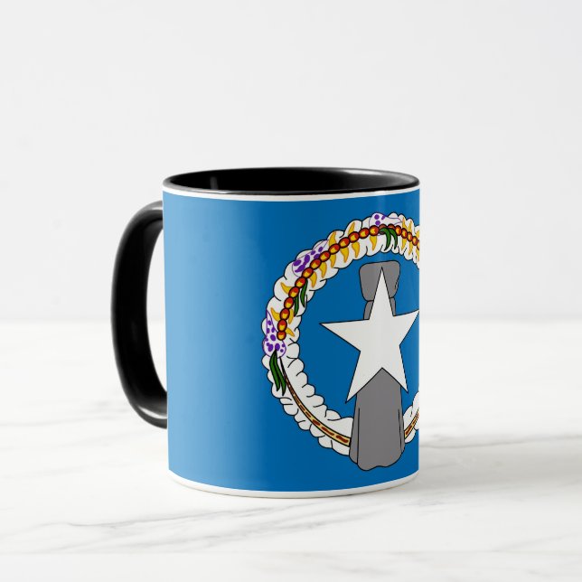 Black Combo Mug with flag of Northern Mariana, USA (Front Left)