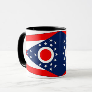 Black Combo Mug with flag of Ohio State, USA