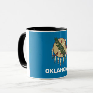 Black Combo Mug with flag of Oklahoma State, USA