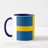 Black Combo Mug with flag of Sweden (Left)