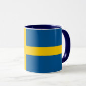 Black Combo Mug with flag of Sweden (Front Right)