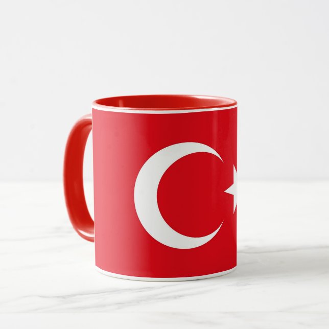 Black Combo Mug with flag of Turkey (Front Left)